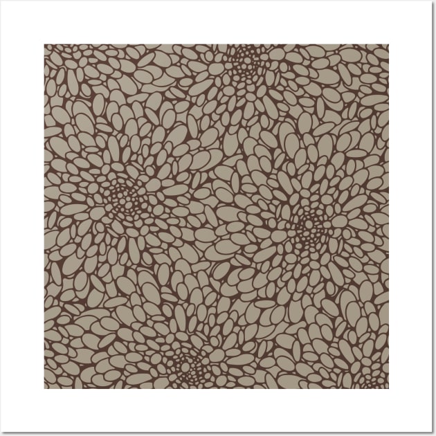 Abstract pattern in taupe and coffee colors Wall Art by lents